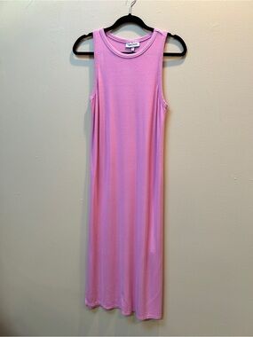Motherhood Sleeveless Ribbed Knit Light Pink Midi Dress
